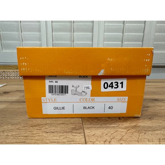 Miz Mooz NYC Gillie Block Heel Platform Sandal Black Leather Size 9/9.5 US 40 EU - Picture 12 of 13